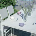 Mesa de jardín rectangular de aluminio y gres - Lunara viadurini