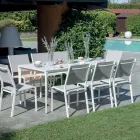 Mesa de jardín rectangular de aluminio y gres - Lunara viadurini