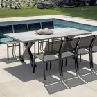Mesa de jardín rectangular de aluminio y resina gris - Nuvia viadurini