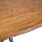 Mesa rectangular de interior con tablero de madera maciza de acacia - Brindisi viadurini