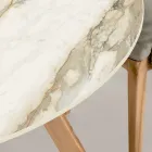 Mesa redonda de cerámica para exterior Calacatta Hermitage Made in Italy - Pegaso viadurini