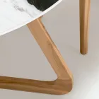 Mesa redonda de exterior de cerámica blanca Panda Made in Italy - Pegaso viadurini