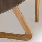 Mesa redonda de exterior de cerámica marrón Pulpis Made in Italy - Pegaso viadurini