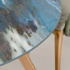 Mesa redonda de cerámica para exterior Thunderstorm Made in Italy - Pegaso viadurini