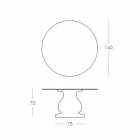 Mesa redonda de diseño clásico, Ø140 y tapa de HPL - Siglo XIX por Slide viadurini