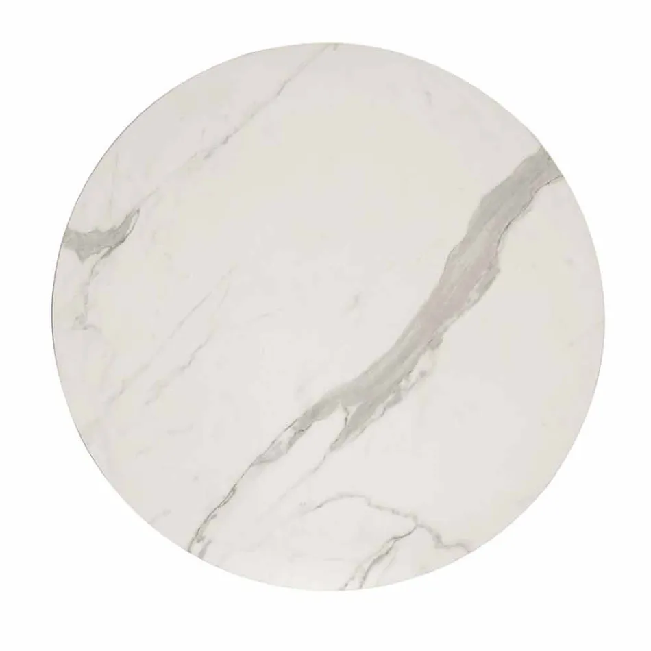 Mesa redonda de diseño clásico, Ø140 y tapa de HPL - Siglo XIX por Slide viadurini