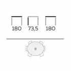 Mesa redonda de diseño en vidrio y fresno aceitado Made in Italy - Madame viadurini