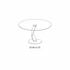 Mesa redonda de diseño moderno en vidrio extra claro hecho en Italia - Akka viadurini