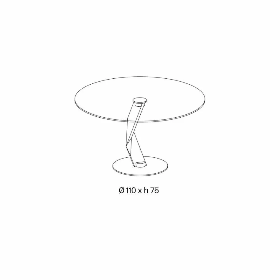 Mesa redonda de diseño moderno en vidrio extra claro hecho en Italia - Akka viadurini