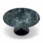 Mesa redonda moderna en mármol de Carrara y Marquinia Made in Italy - Dólares viadurini