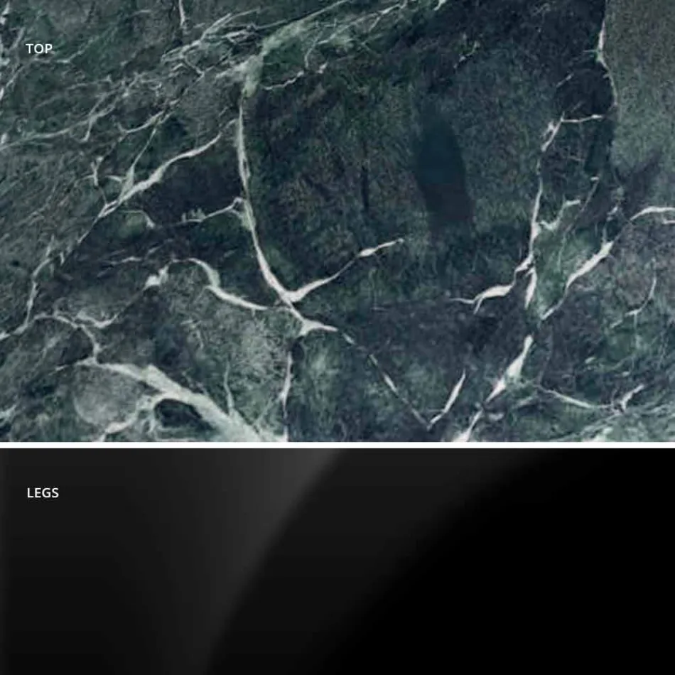 Mesa redonda moderna en mármol de Carrara y Marquinia Made in Italy - Dólares viadurini