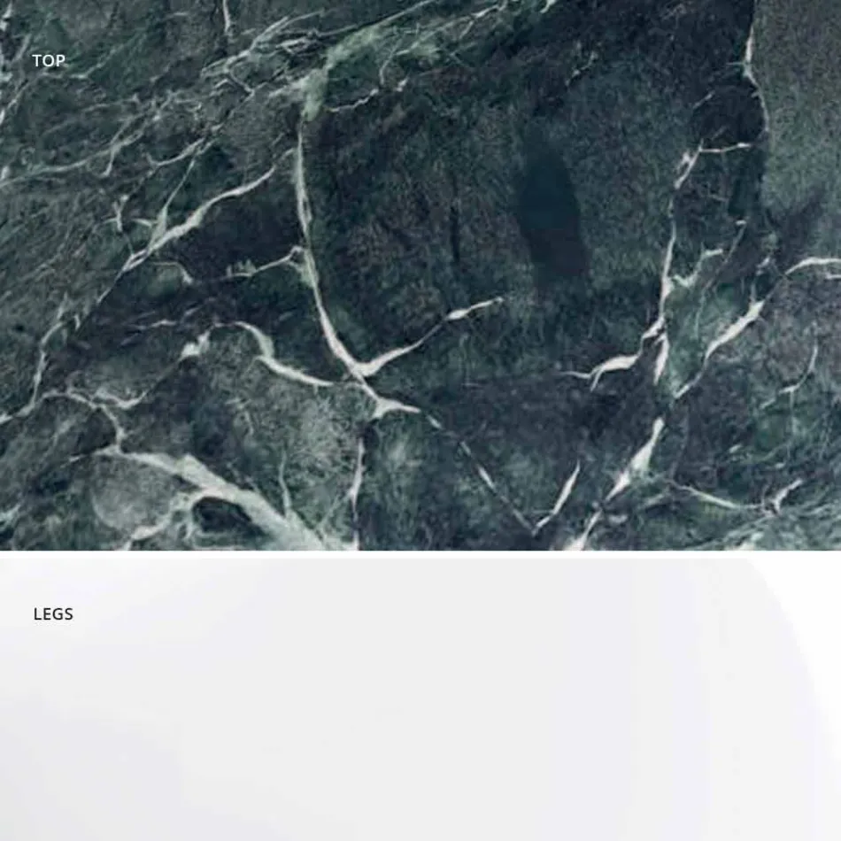 Mesa redonda moderna en mármol de Carrara y Marquinia Made in Italy - Dólares viadurini