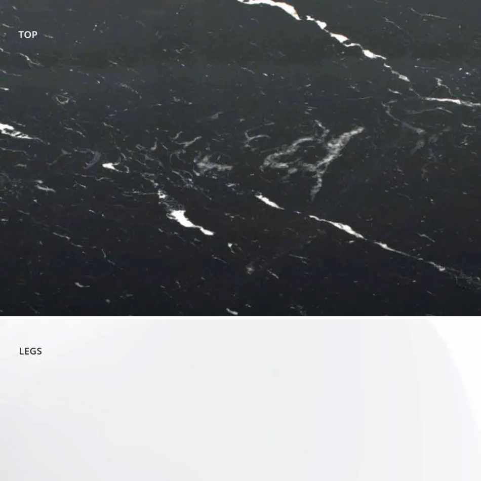 Mesa redonda moderna en mármol de Carrara y Marquinia Made in Italy - Dólares viadurini