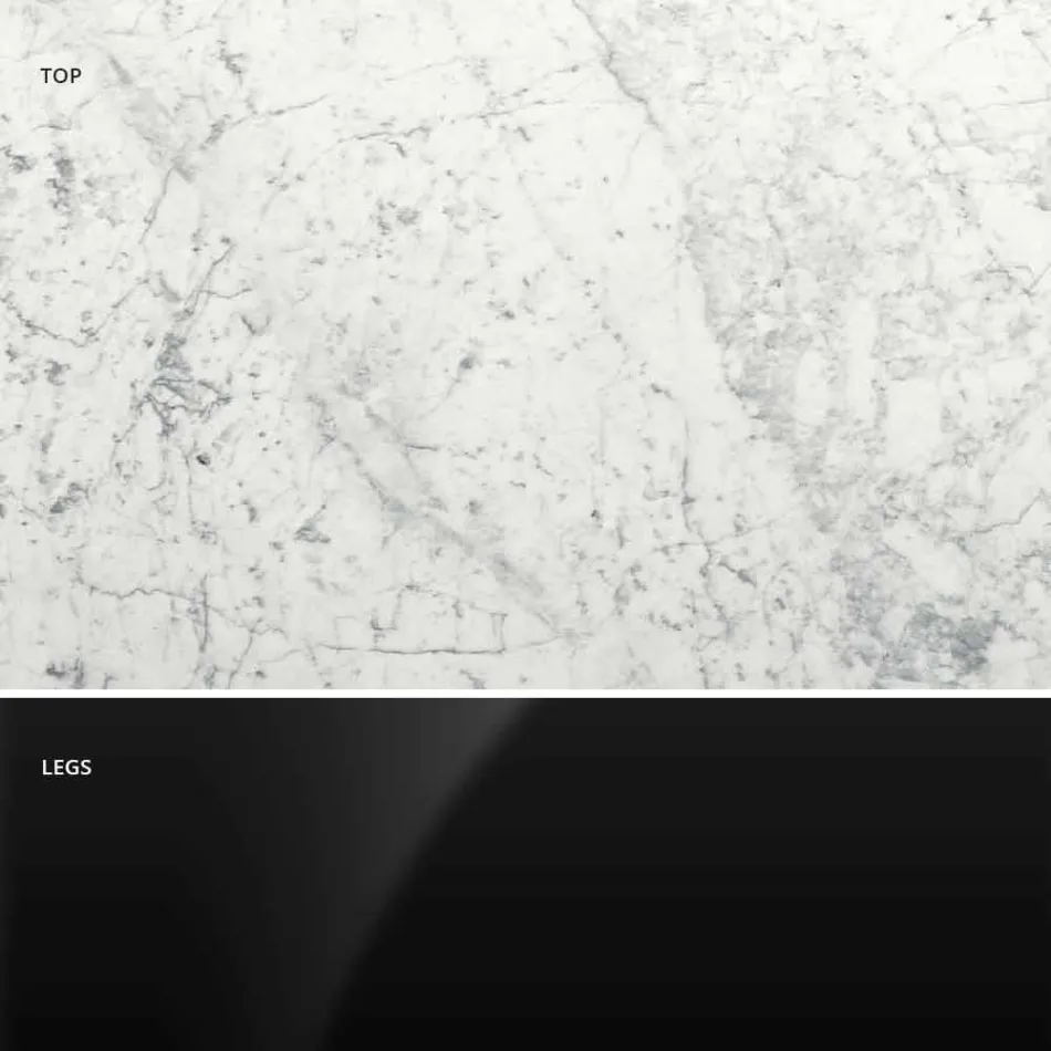 Mesa redonda moderna en mármol de Carrara y Marquinia Made in Italy - Dólares viadurini