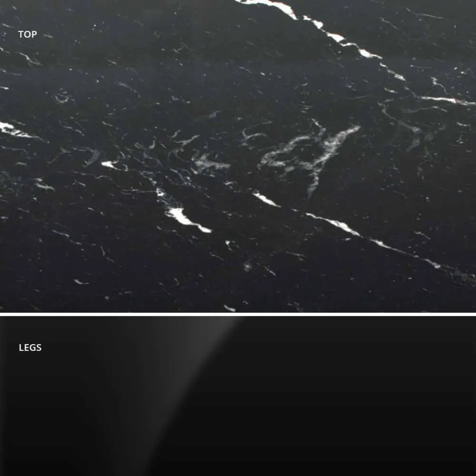 Mesa redonda moderna en mármol de Carrara y Marquinia Made in Italy - Dólares viadurini