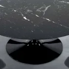 Mesa redonda moderna en mármol de Carrara y Marquinia Made in Italy - Dólares viadurini