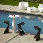 Mesa redonda de polietileno Slide Hoplà (H110) hpl top fabricado en Italia viadurini