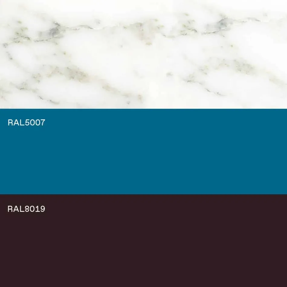 Mesa de salón moderna en acero con tablero de mármol de diseño - Aronte viadurini