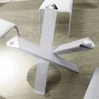 Mesa redonda de diseño d.120 superior de cristal realizada en Italia Cristal viadurini