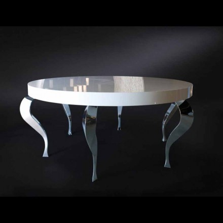Mesa redonda de MDF de estilo contemporáneo y acero Luigi viadurini