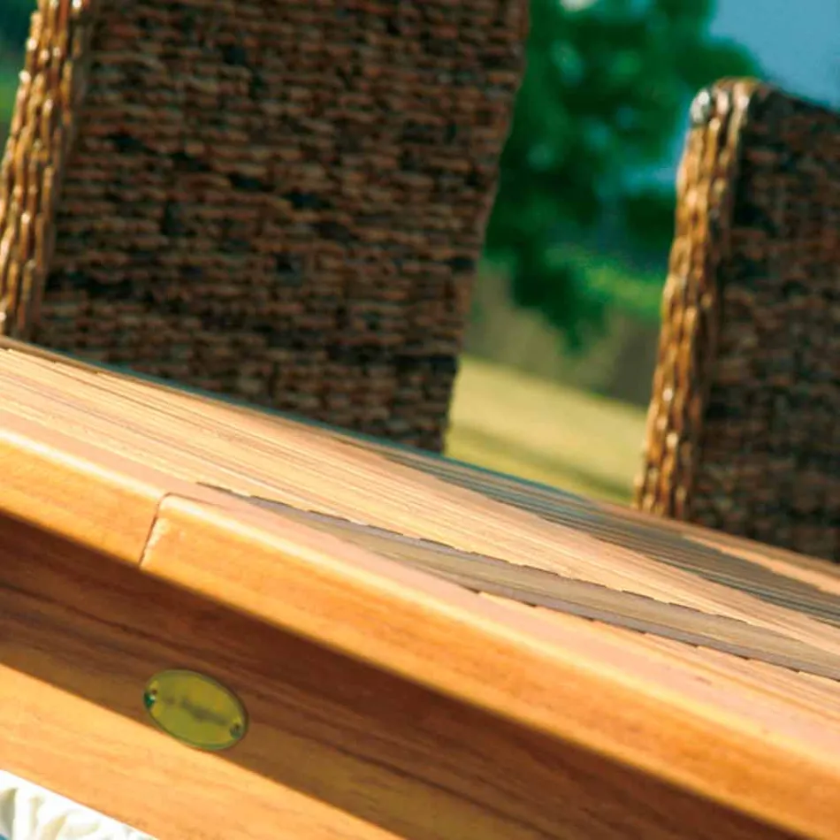 Mesa redonda de madera teca para interiores y exteriores Real Table viadurini