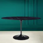 Mesa Tulip Eero Saarine H 73 Oval en Cerámica Noir Laurent Made in Italy - Escarlata viadurini