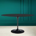 Mesa Tulip Eero Saarinen H 74 Ovalada en Cerámica Negra Soft Made in Italy - Escarlata