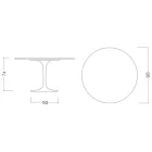 Mesa Tulip Eero Saarinen H 73 en Calacatta Michelangelo Made in Italy - Escarlata viadurini