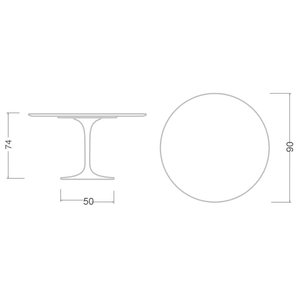 Mesa Tulip Eero Saarinen H 73 en Calacatta Michelangelo Made in Italy - Escarlata viadurini