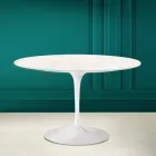 Mesa Tulip Eero Saarinen H 73 en Crema Diamante Cerámica Made in Italy - Escarlata viadurini