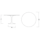 Mesa Tulip Eero Saarinen H 73 en Cerámica Entzo Made in Italy - Escarlata viadurini