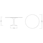 Mesa Tulip Eero Saarinen H 73 en Cerámica Entzo Made in Italy - Escarlata viadurini