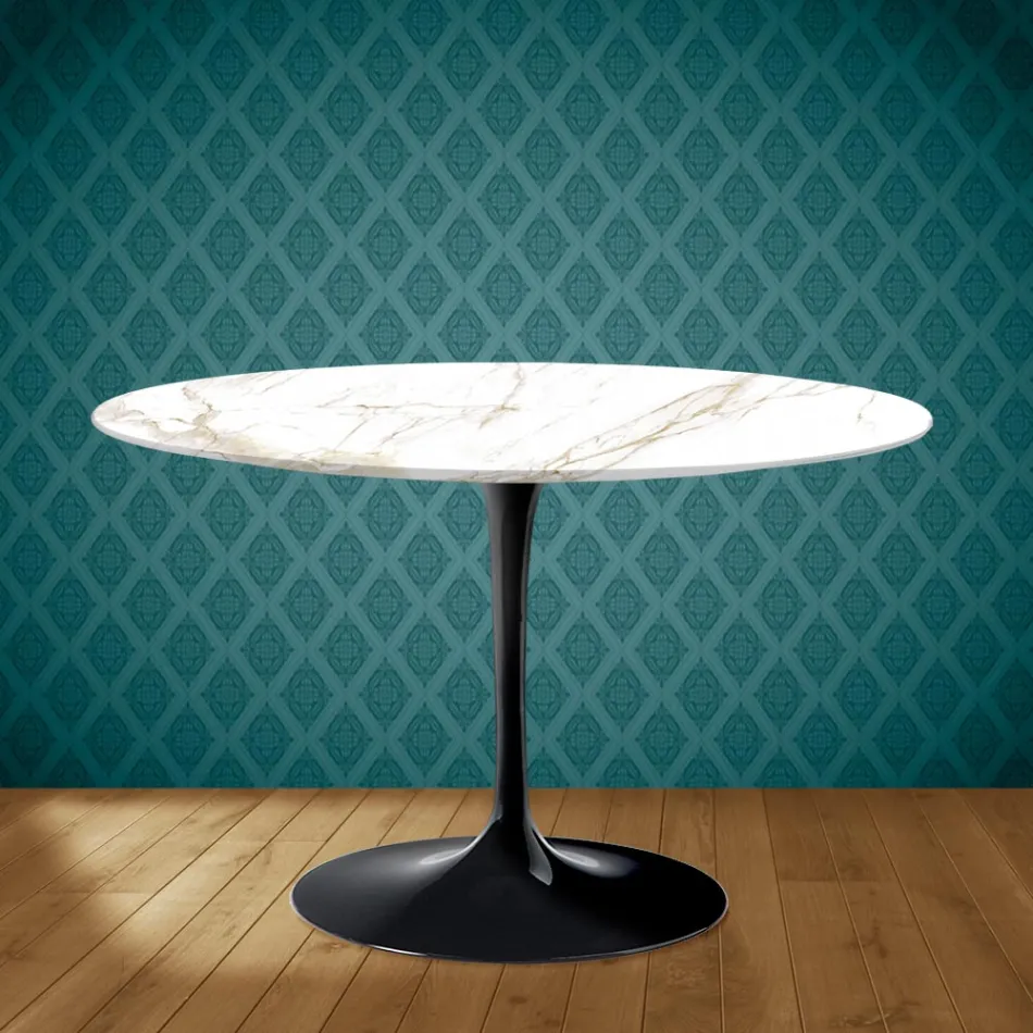 Mesa Tulip Eero Saarinen H 73 en Cerámica Entzo Made in Italy - Escarlata viadurini