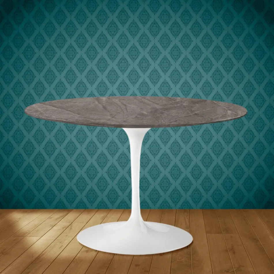 Mesa Tulip Eero Saarinen H 73 en Cerámica Kira Made in Italy - Escarlata viadurini