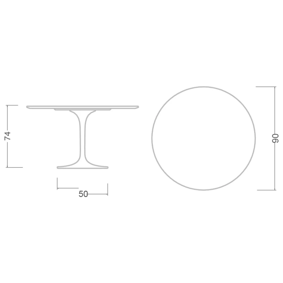 Mesa Tulip Eero Saarinen H 73 en Cerámica Kira Made in Italy - Escarlata viadurini