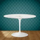 Mesa Tulip Eero Saarinen H 73 en Cerámica Morpheus Made in Italy - Escarlata viadurini