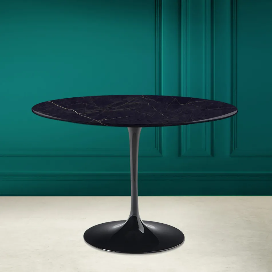 Mesa Tulip Eero Saarinen H 73 en Cerámica Noir Laurent Made in Italy - Escarlata viadurini