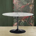 Mesa Tulip Eero Saarinen H 73 en Mármol Arabescato Made in Italy viadurini