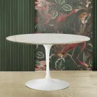 Eero Saarinen H 73 Mesa Tulip en Mármol Caracatta Dorado Made in Italy viadurini