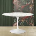 Mesa Tulip Eero Saarinen H 74 en Mármol de Carrara Made in Italy - Escarlata
