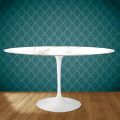 Mesa Tulip Eero Saarinen H 74 Ovalada en Cerámica Entzo Made in Italy - Escarlata