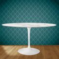 Mesa Tulip Eero Saarinen H 74 Oval Cerámica Morpheus Made in Italy - Escarlata