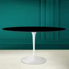 Mesa Tulip Eero Saarinen H 73 Ovalada en Cerámica Negro Absoluto Made in Italy - Escarlata viadurini