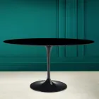 Mesa Tulip Eero Saarinen H 73 Ovalada en Cerámica Negro Absoluto Made in Italy - Escarlata viadurini