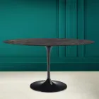 Mesa Tulip Eero Saarinen H 73 Ovalada en Cerámica Noir Desire Made in Italy - Escarlata viadurini