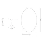 Mesa Tulip Eero Saarinen H 73 Oval en Cerámica Noir Laurent Made in Italy - Escarlata viadurini