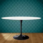 Mesa Tulip Eero Saarinen H 73 Oval en Cerámica Rem Made in Italy - Escarlata viadurini