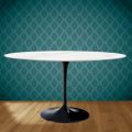 Mesa Tulip Eero Saarinen H 74 Ovalada en Cerámica Rem Made in Italy - Escarlata