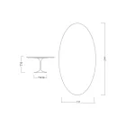 Tulip Table Eero Saarinen H 73 Oval Cerámica Sirius Made in Italy - Escarlata viadurini