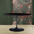Eero Saarinen Mesa Tulip H 74 Ovalada en Marmol Negro Marquinia Made in Italy - Escarlata